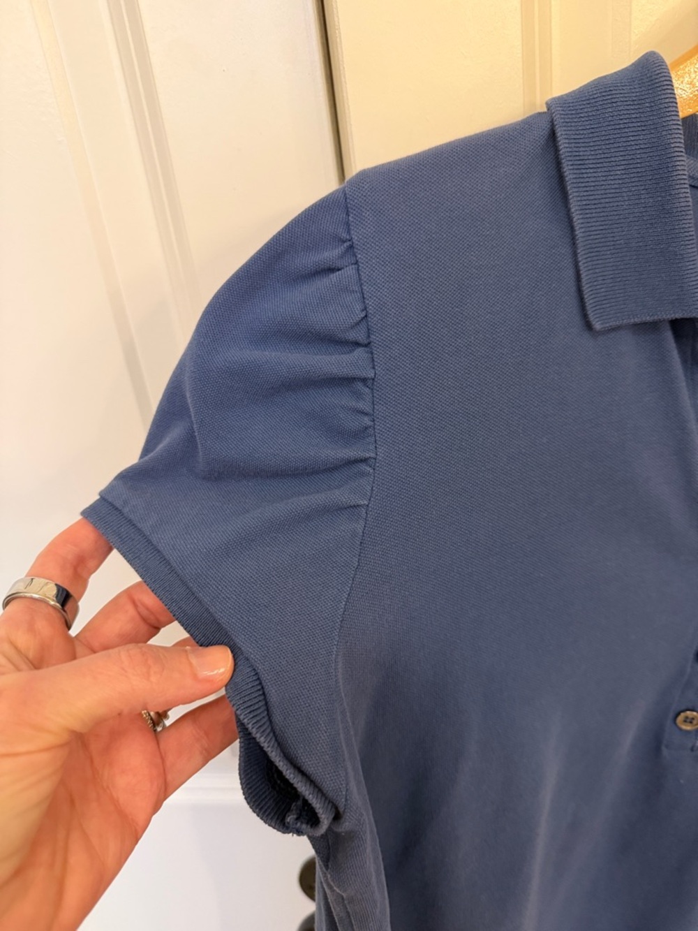 Burberry Blue Short-Sleeve Polo with Check Placket XL L M - Picture 4 of 7